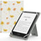 MoKo Étui Universel pour 6 6.8 7 Kindle eReaders Fire Tablette - Kindle/Kobo/Voyaga/Lenovo/Sony Kindle E-Book E-Reader Tablette, Coque en PU avec Support Réglable et Dragonne, Fleur sur Blanc