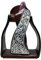 Majestic Ally Western Horse Steigbügel aus Aluminium, Schwarz mit Gravur, für Erwachsene, Silber / Schwarz gedreht