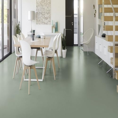 Green Speckled Effect Non Slip Contract Commercial Vinyl Flooring for Usage in Restaurants Kitchens, Gyms, & Hospitals with 2.0mm Thickness -1m(3'3) X 2m(6'6)-2m²