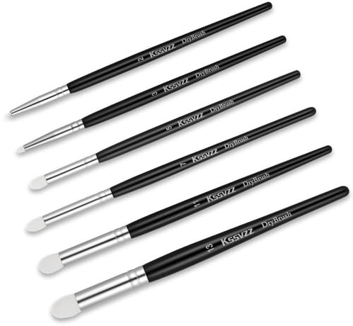Kssvzz Dry Brush Miniature Painting Set, 6 Size Masterclass Drybrush Set, Model Paint Brushes for Warhammer, Citadel, DND Miniatures, Hobby Detail Paint Brushes (Black)
