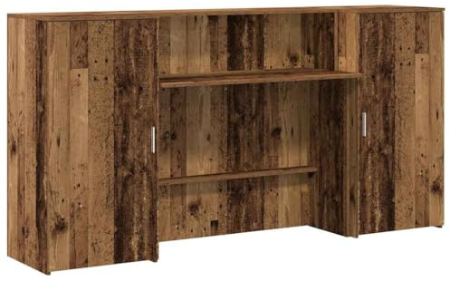 vidaXL Bureau de réception Vieux Bois 200x50x103,5cm Bois d'ingénierie