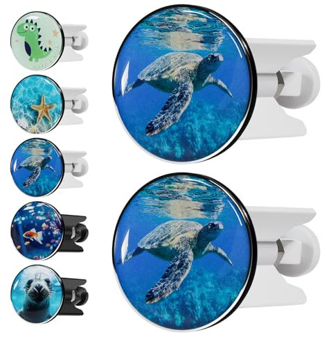 Tapón de lavabo universal de 2 unidades, tapón de lavabo, tapón de drenaje, tapón de lavabo ajustable, tapón de fregadero universal, para lavabos de cuarto de baño, blanco, tortuga de mar, 40 mm