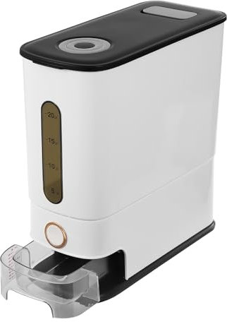 Rice Dispenser Container 12kg, Rice Dispenser with Measuring Cup and Lid, Kitchen Cereal Grain Flour Storage Containers-Visual Window with Scale, Sealed Moisture Proof Rice Bucket