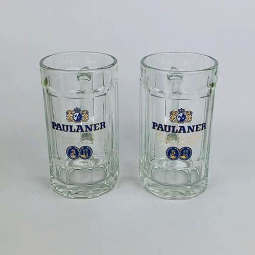Paulaner - Boccale da birra in vetro, 0,5 l, set da 2 pezzi