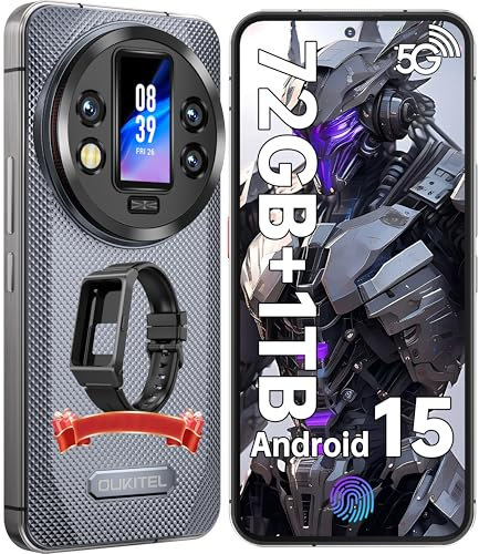 OUKITEL WP200 PRO Rugged Smartphone 5G Android 15-72GB+1TB Telefono Indistruttibile con Cuffie/Smartwatch, 108MP+32MP Rugged Phone,120Hz 6.7 FHD+, 8800mAh, Fingerprint/OTG/Dual SIM/NFC/GPS, Grigio