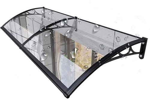 Auvent de Porte et Fenêtres,Marquise de Porte d’Entrée en Polycarbonate Transparent,Marquise Solaire Porte Terrasse Toit Abri Protection Contre la Pluie et Uv,80×240cm/31×94