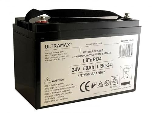 Ultramax LI50-24, 24v 50Ah LiFePO4 Lithium Battery