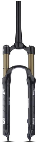 HJYBFA Fourche Avant de VTT, débattement de 100 mm, Alliage de magnésium, Tube rachidien à air Absorbant Les Chocs, Suspension contrôlée par l'épaule, réglage du Rebond, B, 27,5 po
