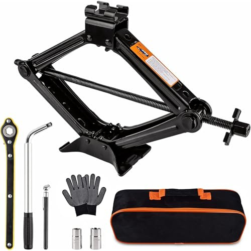 OIENNI Car Jack Kit, 2 Ton (4409 lbs) Scissor Jack for Car, Upgrade Emergency Spare Tire Changing Repair Kit, Scissor Jack Kit with Lug Wrench, Universal Vehicle Scissor Lift Jacks for Car, SUV