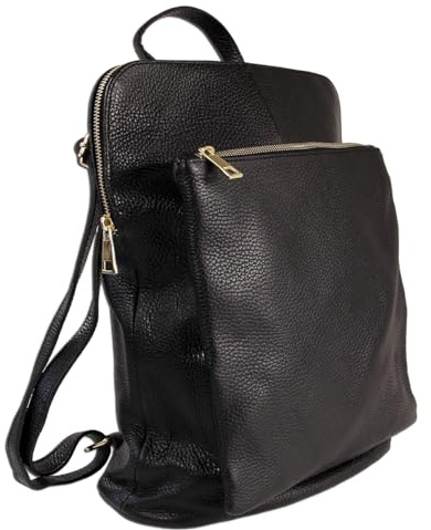 Toscanto Rucksack schwarz Leder Cityrucksack ORTM103RS