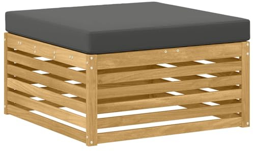 vidaXL Outdoor-Fußhocker Massivholz Akazie Weiß, Elegante Balkonmöbel, modernes Gartendesign, widerstandsfähig, pflegeleicht, modulare Gestaltung