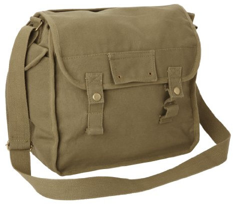 Army and Outdoors Große Baumwollsegeltuch Seiten Tasche - Beige