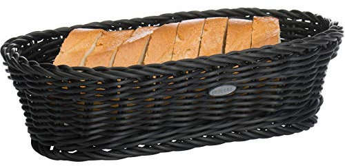 Saleen Mehrzweck-Korb, Gastrotauglich, Oval, 28 x 16 x 8 cm, Kunststofffaser, Schwarz, 02010919101