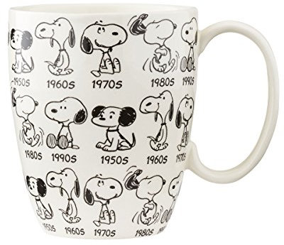 Departament 56 - Taza de cerámica conmemorativa del aniversario de las tiras de Snoopy.