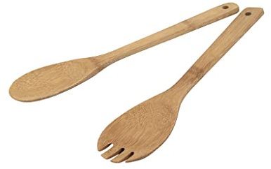 Ambiance Nature 507589 Couvert à Salade Bambou 31 cm, Bois