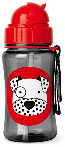 Skip Hop 252337 Zoo Straw Bottle Bottiglia con Paglia, 25 oz, Multicolore (Dalmata Dax)