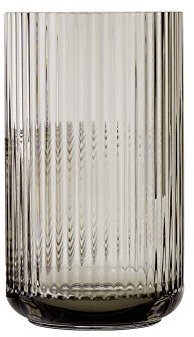 Lyngby Porcelæn Vase H25 cm Lyngby aus mundgeblasenem Glas zeitlos, grau