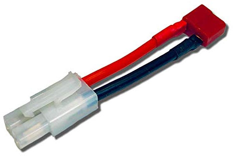 1x Stück Premium Adapter Nylon Japan 13,5mm Stecker Female auf T-Dean T-Stecker Deans Buchse Female Hochstromstecker Goldstecker 14AWG Kabel kompatibel zu Tamiya Carson für Lipo Akku