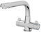 Modern Mono Kitchen Sink Mixer Tap Swivel Spout Chrome Twin Handle Control