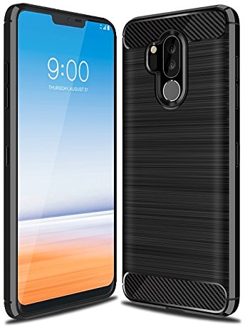 Cruzerlite für LG G7 hülle, Kohlefaser Textur Design Abdeckung Anti-Scratch Stoßdämpfung Schutzhülle für LG G7 ThinQ Case (Black)