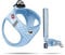 Vest Harness Air-Mesh Skyblue-Circles M & Leash L