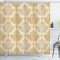 ABAKUHAUS Jahrgang Duschvorhang, Barock Curved Blumen, Stoffliches Gewebe Badezimmerdekorationsset mit Haken, 175 x 240 cm, Creme Pale Brown