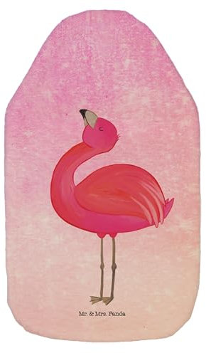 Mr. & Mrs. Panda Wärmflasche Flamingo Stolz - Geschenk, Wärmflaschenbezug, Freundin, Wärmekissen, Kinderwärmflasche, Selbstakzeptanz, Bettflasche,