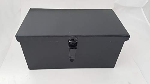 Cassetta porta-attrezzi in lamiera piegata, saldata robusta pre-verniciata nera 270x140x130 mm per trattori