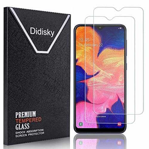 Didisky Lot de 2 Protecteur Verre Trempé pour Samsung Galaxy A10, Film Protection écran, dureté 9H, Pas de Bulles, Haute définition