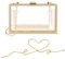 Damen Klare Geldbörse, Acryl Klare Clutch Bag, Durchsichtig Stadion Genehmigt Crossbody Schulter Abendhandtasche mit 2 abnehmbaren Ketten für Hochzeit, Party (Gold)