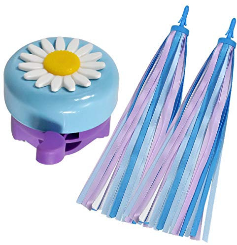 Dokpav Kinder Fahrradklingel mit 1 Paar Fahrrad Quasten für Kinderfahrrad Deko, Fahrrad Glocke, Kinderfahrräder Zubehör, Kinder Fahrrad Quaste, Kinder Roller Lenker Streamer Fahrrad Griffe Ribbon (A)