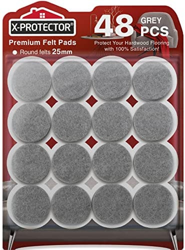 Chair Pads Floor Protectors X-PROTECTOR 48 PCS - Felt Furniture Pads - Premium Chair Feet Protectors - Huge Quantity Floor Protector Pads - Protect Wood Floors with Chair Leg Floor Protectors!