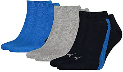 Puma Unisex Sneaker Socken, Marineblau/Grau/Blau, 35/38 (3er Pack)