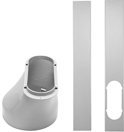 Lancei Adjustable Window Seal Kit For Portable Air Conditioner, 6 Window Adaptor, ABS Material, 110cm Length, White, Silver, 1 Pack, Hardware Components