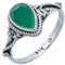 mantraroma Silber Ring Damen 925 grünen Onyx Edelstein grün ausgefallen verspielt