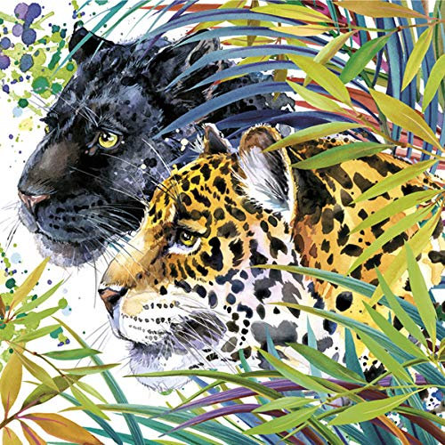 20 Servietten Wilde Raubtiere | Dschungel | Urwald | Leopard | Panther 33x33cm