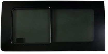 OMAC Seitenfenster Schiebefenster kompatibel mit VW T5 2003-2015 Links L1/L2 Auto Schiebetür Schwarz | Dunkel Getöntes Glas Privatsphäre und Schutz