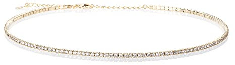namana Elegante Gold Choker-Halsketten für Frauen und Mädchen, zierliche Gold Halskette für Damen mit Cubic Zirkonia Steinen, Sterling Silber Schmuck Geschenke, Gold Choker Kette für Damen