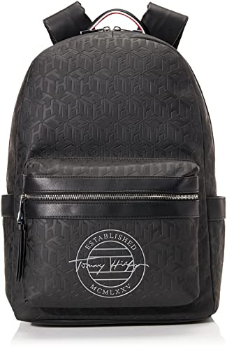 Tommy Hilfiger Rucksack Laptoprucksack Monogram Emboss Backpack Schwarz