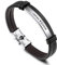 MunkiMix Benutzerdefinierter Namenstext Datum Armbänder Geschenke für Männer Jungen Freund Brüder Vatertag Paare Geflochtenes Armband Leder Anpassbare Edelstahl ID Tag Schmuck (A1)