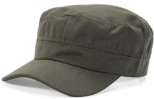 XYIYI Unisex Armeegrün Baseball Cap Military Flat Top Verstellbare Baseballmütze Baumwolle Army Kappe Cadet Hat