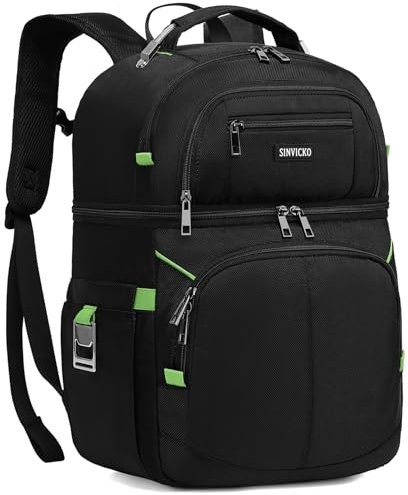 Kühlrucksack, isolierter Rucksack, auslaufsicher, leicht, für Herren, hält 30 Dosen heiß/kalt für bis zu 12 Stunden – wasserdichte und auslaufsichere weiche Kühltasche – Lunch-Rucksack, grün