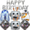 MEZHEN Geburtstag Deko Roboter Folienballon Geburtstagsparty Deko Ballons Roboter Luftballon Girlande Happy Birthday Banner Kindergeburtstag Geburtstagsdeko
