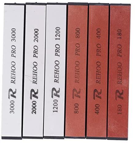 Portable Whetstone, 80 400 800 1200 2000 3000 Grit Pocket Sharpening Stone Sharpening Knives and Scissors 6 Pcs Whetstone