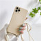 Hadwii Handykette Hülle für iPhone 12 Pro Max HandyHülle mit Kordel zum Umhängen, Soft TPU Silikon Cover mit Band Hülle [Einstellbar] [Abnehmbar] Necklace Case für iPhone 12 Pro Max, Weizen