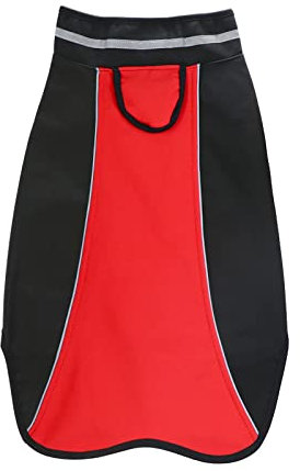 BOTEWO Hundejacke reflektierender Hunde Mantel Winddichte Fleece Hundeweste tragbare Klettverschlussbekleidung(5XL,Rot)