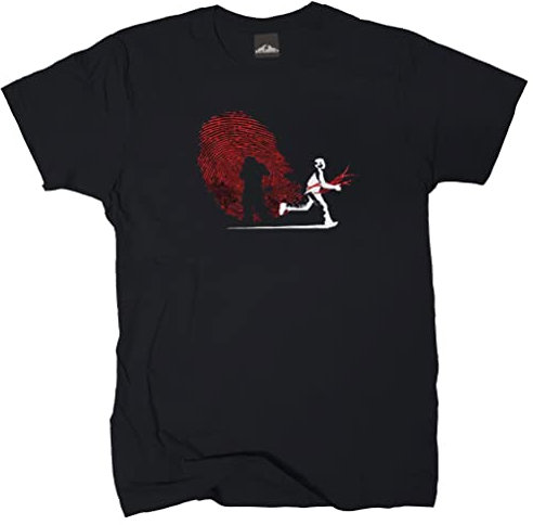 Wolkenbruch T-Shirt Fingerabdruck Überwachung, schwarz, Gr.3XL