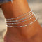 Clataly Ensemble de Chaîne de Pied Bohème Multicouche - Bracelet Plage Femme Fille Bijoux avec Perles (Argent)