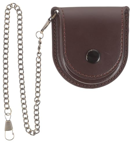 CLISPEED Taschenuhr, Ledergehäuse, Uhrenarmband, Organizer, Uhrenaufbewahrungstasche, Vintage-Uhrentasche, Herren-Taschenuhr, Leder-Geschenke für Männer, Taschenuhren für Herren