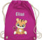 Turnbeutel Rucksack - Tiere - Süßer Tiger Tigers Wildkatze - Unisize - Fuchsia - wechselwäsche beutel kita personalisierter stoffbeutel kinder personalisierte geschenke motiv sportbeutel tasche